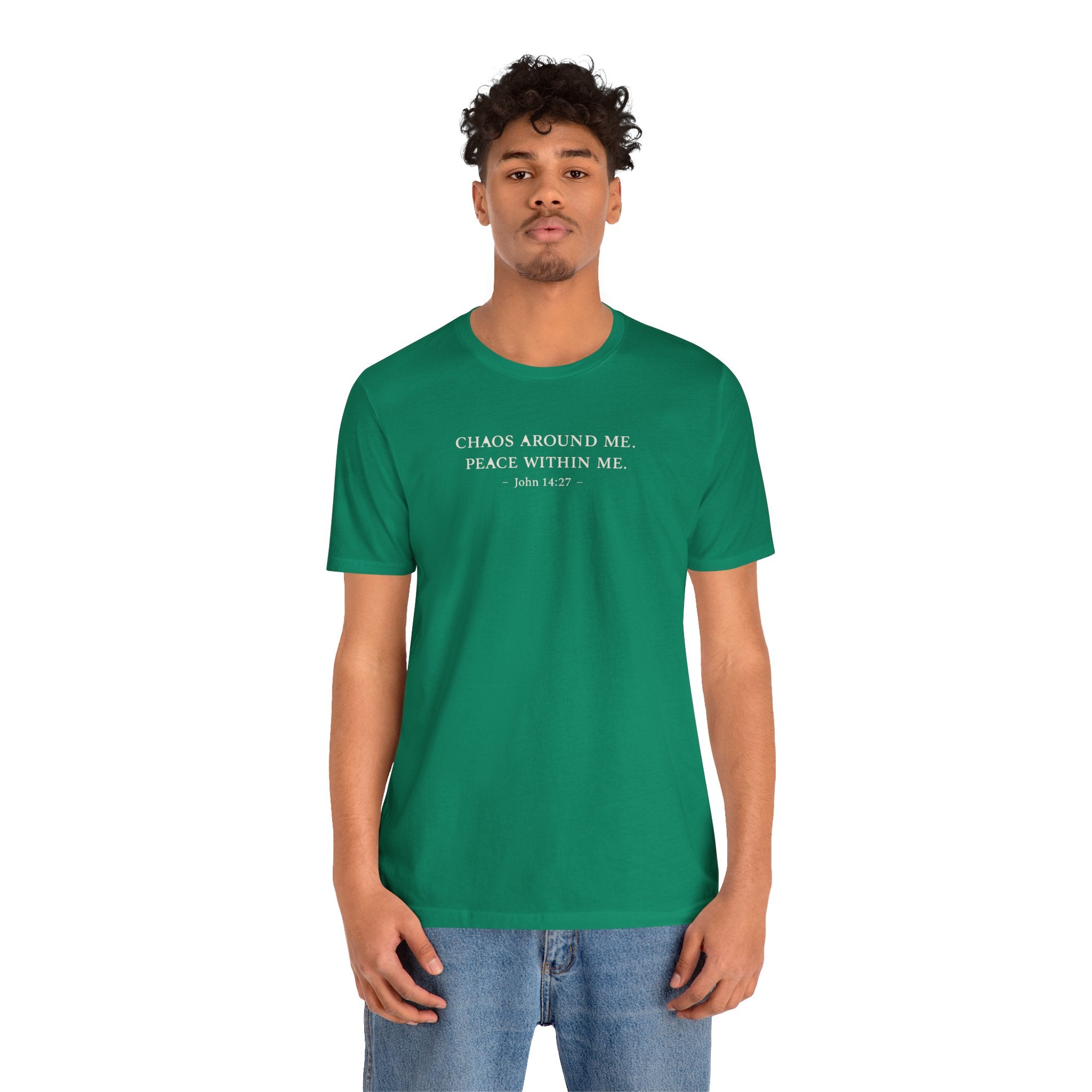 Chaos Around Me Peace Within Me Shirt | Christian Faith T-Shirt for Moms | John 14:27 Minimalist Tee