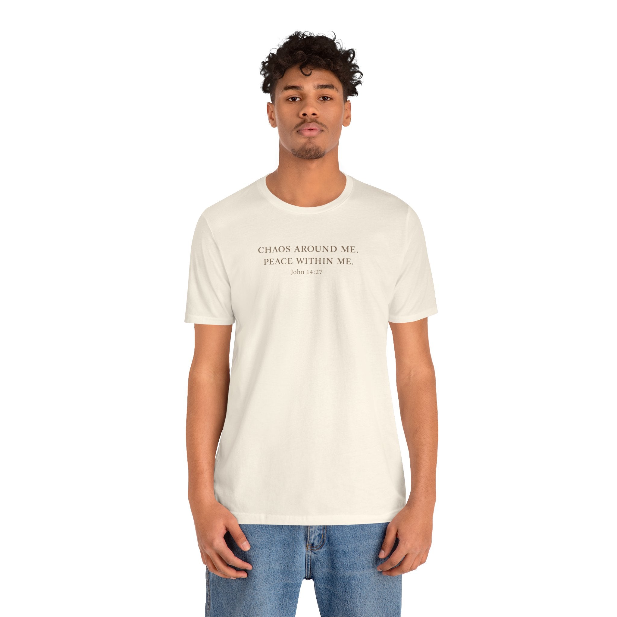 Chaos Around Me Peace Within Me Shirt | Christian Faith T-Shirt for Moms | John 14:27 Minimalist Tee