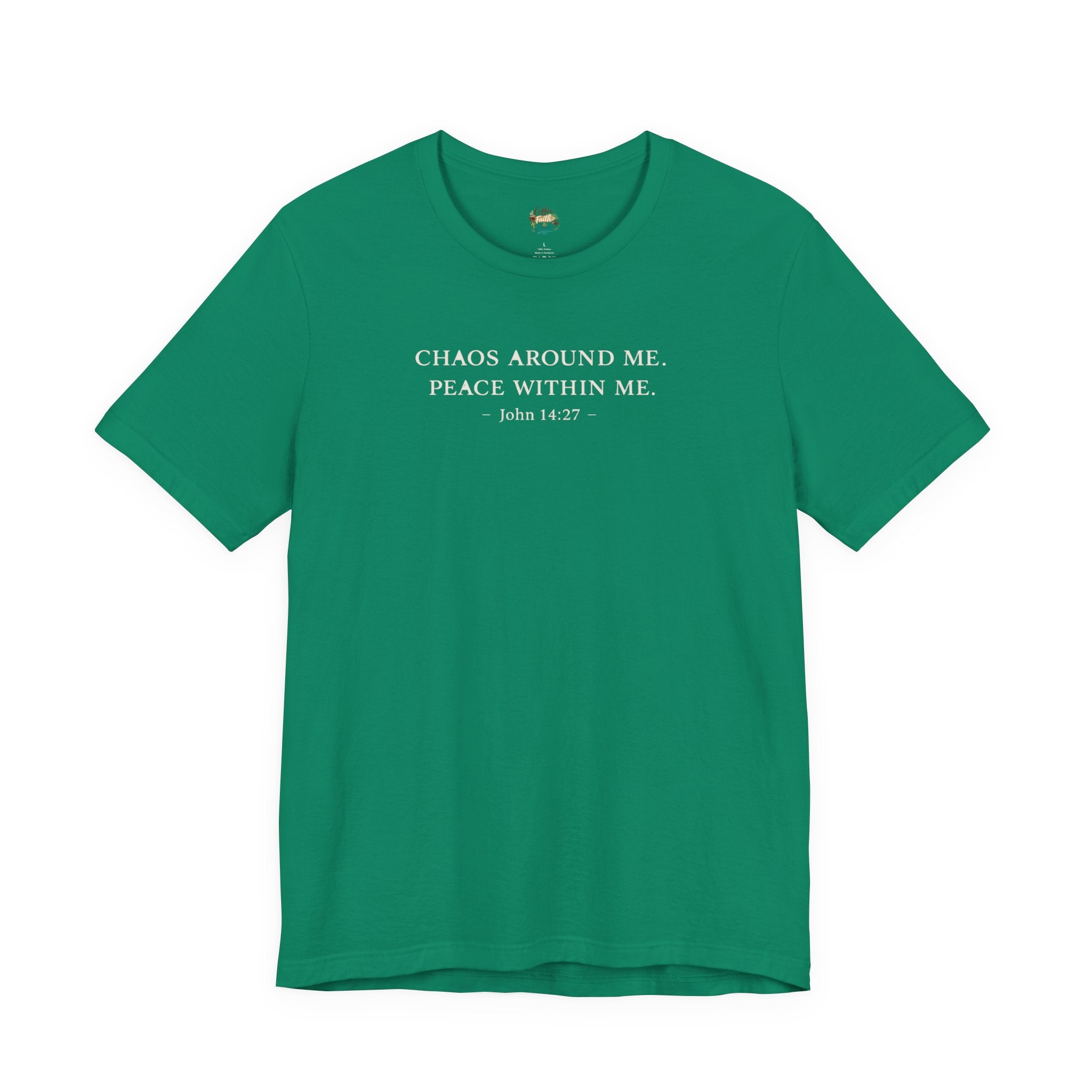 Chaos Around Me Peace Within Me Shirt | Christian Faith T-Shirt for Moms | John 14:27 Minimalist Tee