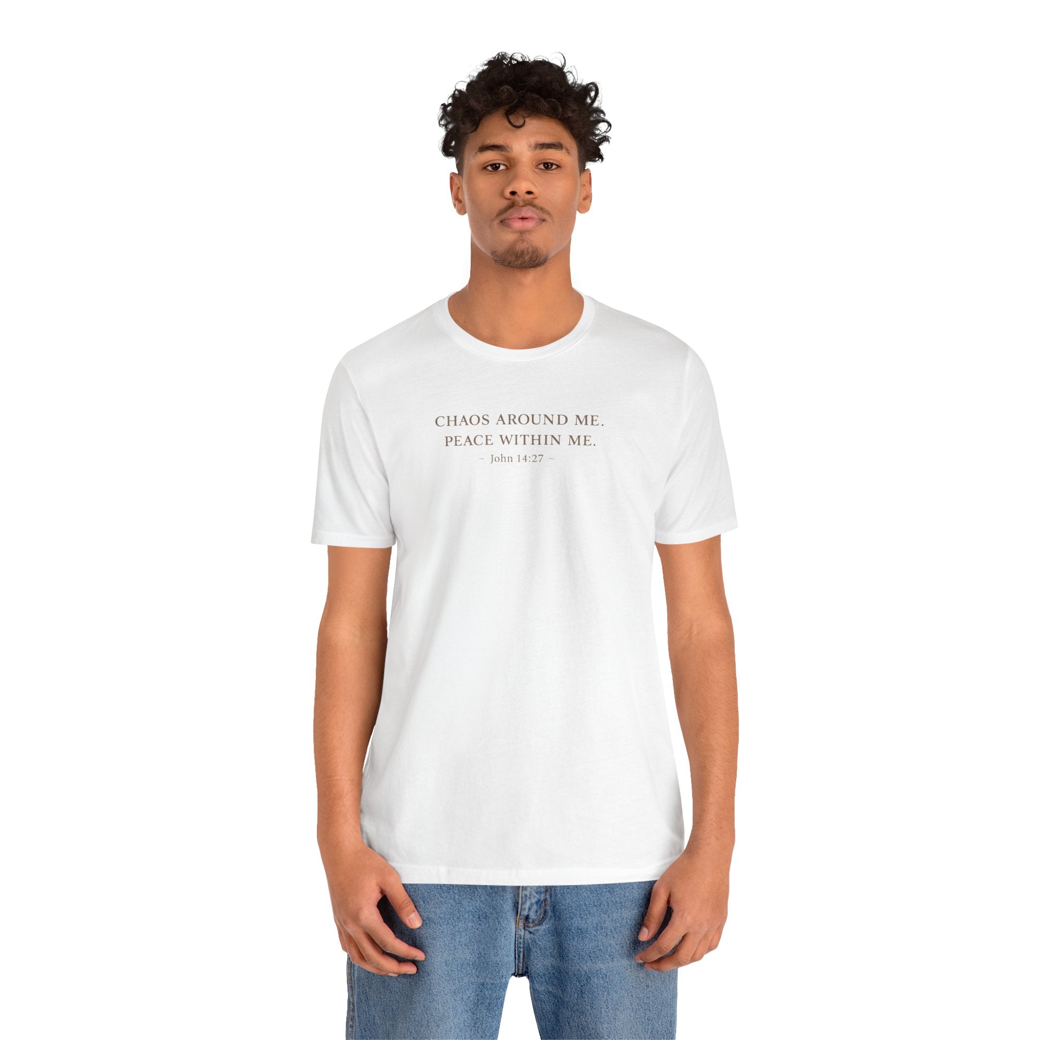 Chaos Around Me Peace Within Me Shirt | Christian Faith T-Shirt for Moms | John 14:27 Minimalist Tee