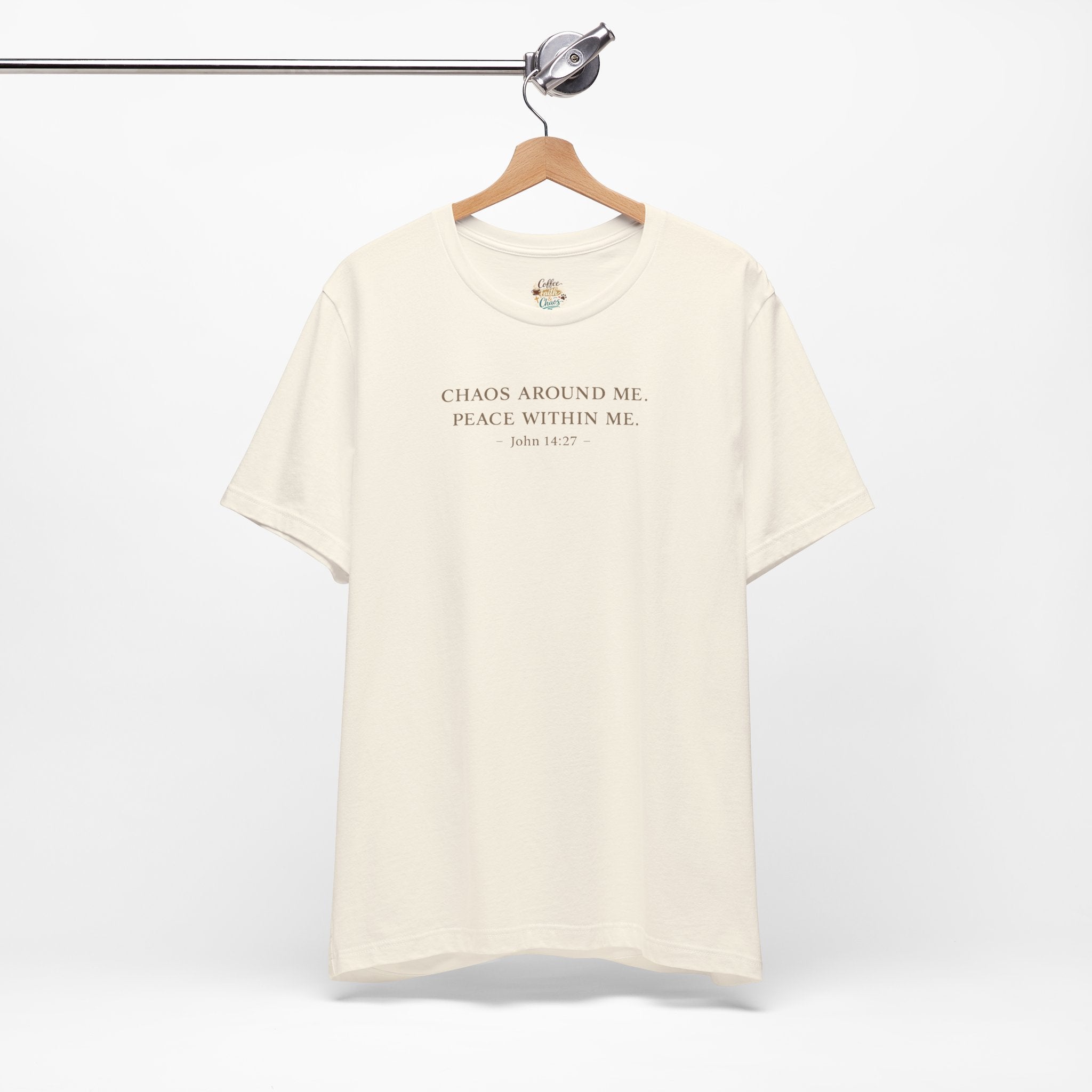 Chaos Around Me Peace Within Me Shirt | Christian Faith T-Shirt for Moms | John 14:27 Minimalist Tee