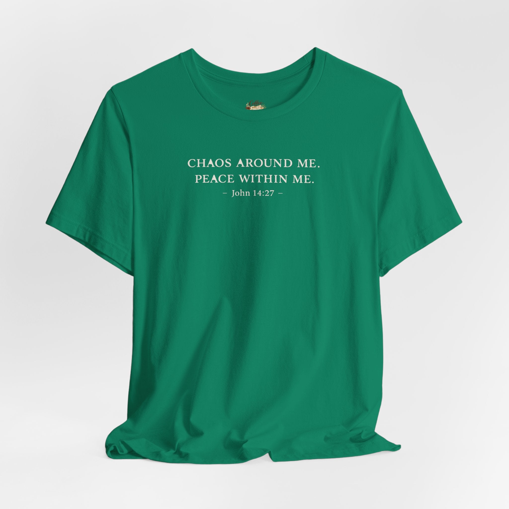 Chaos Around Me Peace Within Me Shirt | Christian Faith T-Shirt for Moms | John 14:27 Minimalist Tee